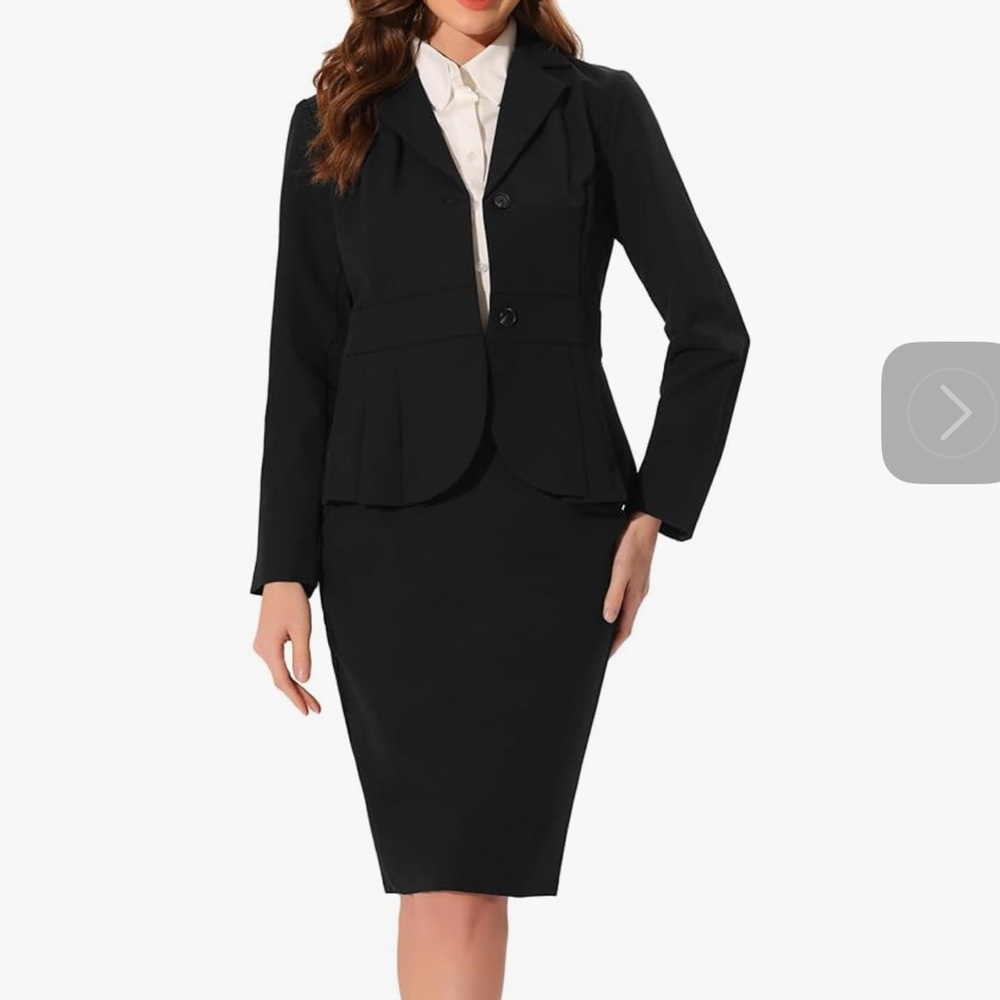Allegra K Black Tailored Blazer with Notched Lapels